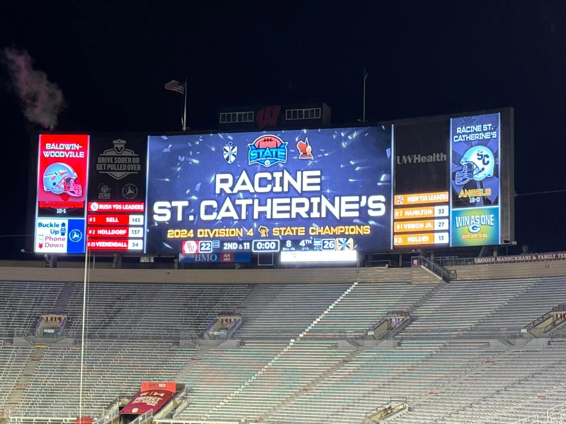 Angels Soar: Racine St. Catherine’s Wins State Football Championship