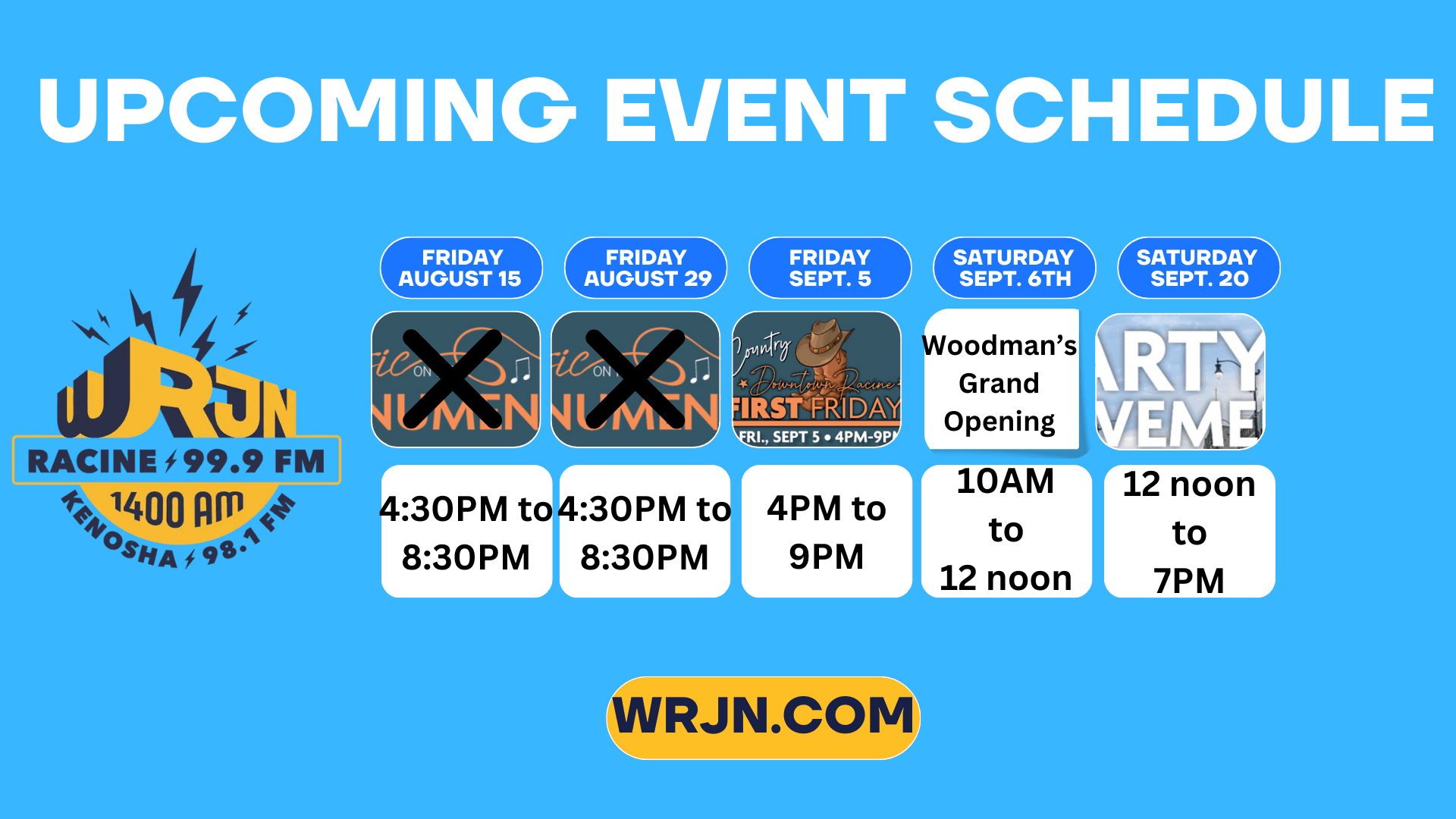 WRJN Heads to First Fridays, Woodman’s Grand Opening